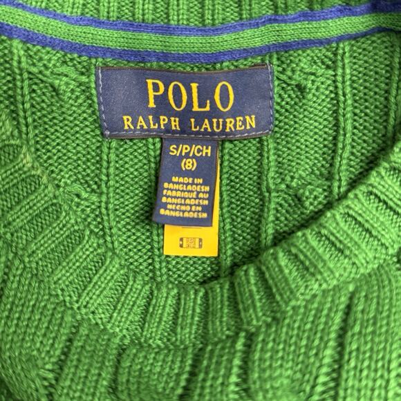 Polo Ralph Lauren Boys Cable-Knit Cotton Crew Neck Sweater Red Size 8 Small NWT - Picture 4 of 6
